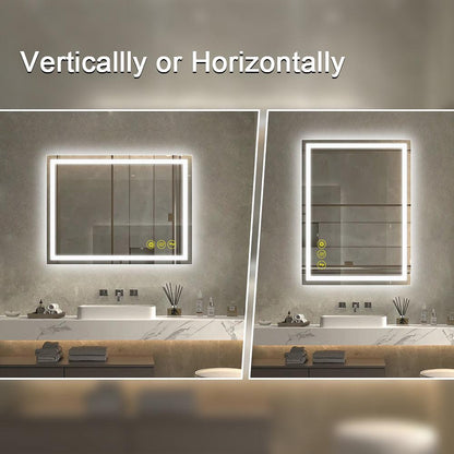 GlareGuard Rectangular Anti-Fog Dimmable Backlit LED Bathroom Vanity Mirror
