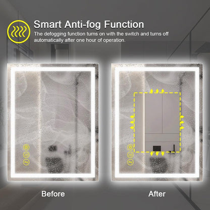 GlareGuard Rectangular Anti-Fog Dimmable Backlit LED Bathroom Vanity Mirror