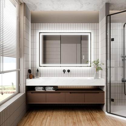 GlareGuard Anti-Fog Bathroom Dimmable Led Mirror Backlit Illuminated Mirror Touch Switch