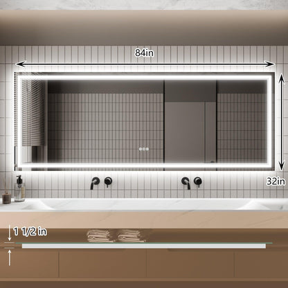 GlareGuard Anti-Fog Bathroom Dimmable Led Mirror Backlit Illuminated Mirror Touch Switch