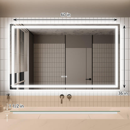 GlareGuard Anti-Fog Bathroom Dimmable Led Mirror Backlit Illuminated Mirror Touch Switch