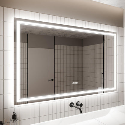 GlareGuard Anti-Fog Bathroom Dimmable Led Mirror Backlit Illuminated Mirror Touch Switch