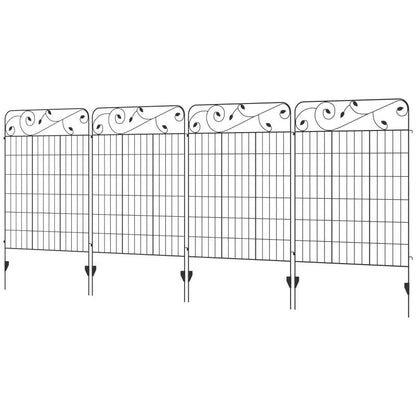 4 Pack Steel Foldable Fence Trellis Panel Animal Barrier