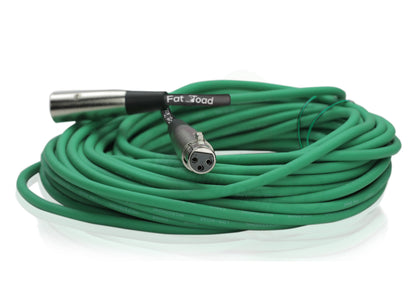 12 PACK - FAT TOAD XLR Microphone Cables | 50ft Professional Pro Audio Green Mic Cord Extension Patch with Lo-Z Connector | 24 AWG Shielded Wire & Balanced for DJ Music Recording Studio Mixer Gear