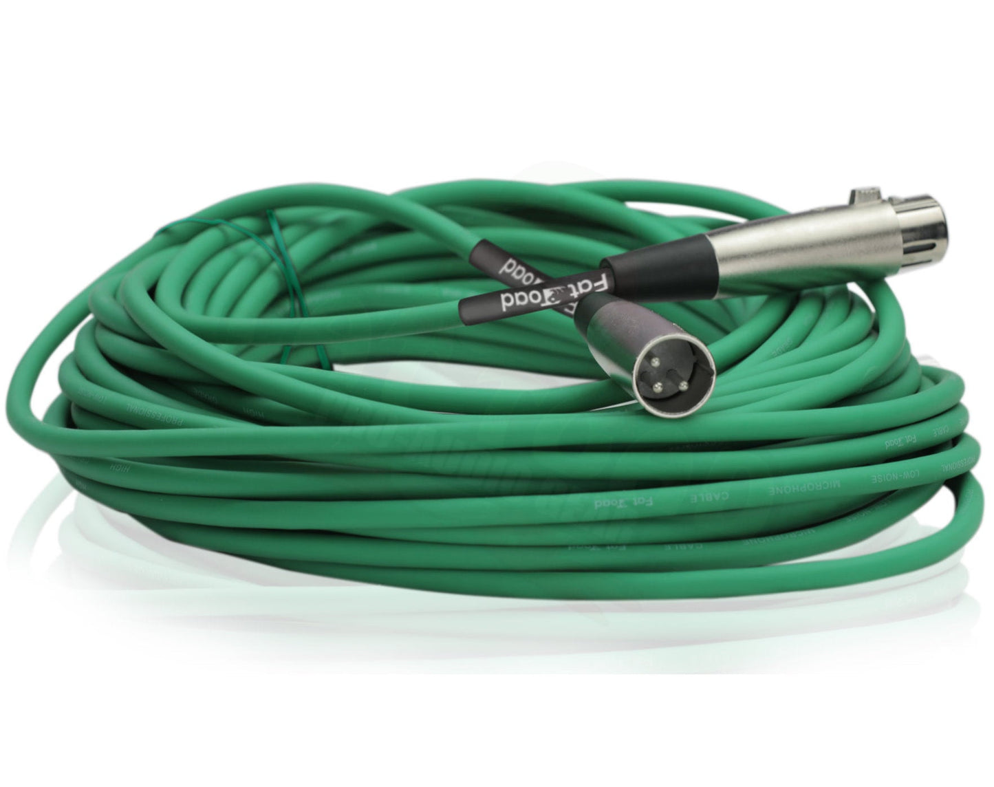 12 PACK - FAT TOAD XLR Microphone Cables | 50ft Professional Pro Audio Green Mic Cord Extension Patch with Lo-Z Connector | 24 AWG Shielded Wire & Balanced for DJ Music Recording Studio Mixer Gear