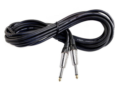 Guitar Cables (10 Pack) Instrument Cord by FAT TOAD - 24 AWG Patch Conductor for Electric Guitar, Bass, Amplifier Speaker, Keyboard & Recording Studio