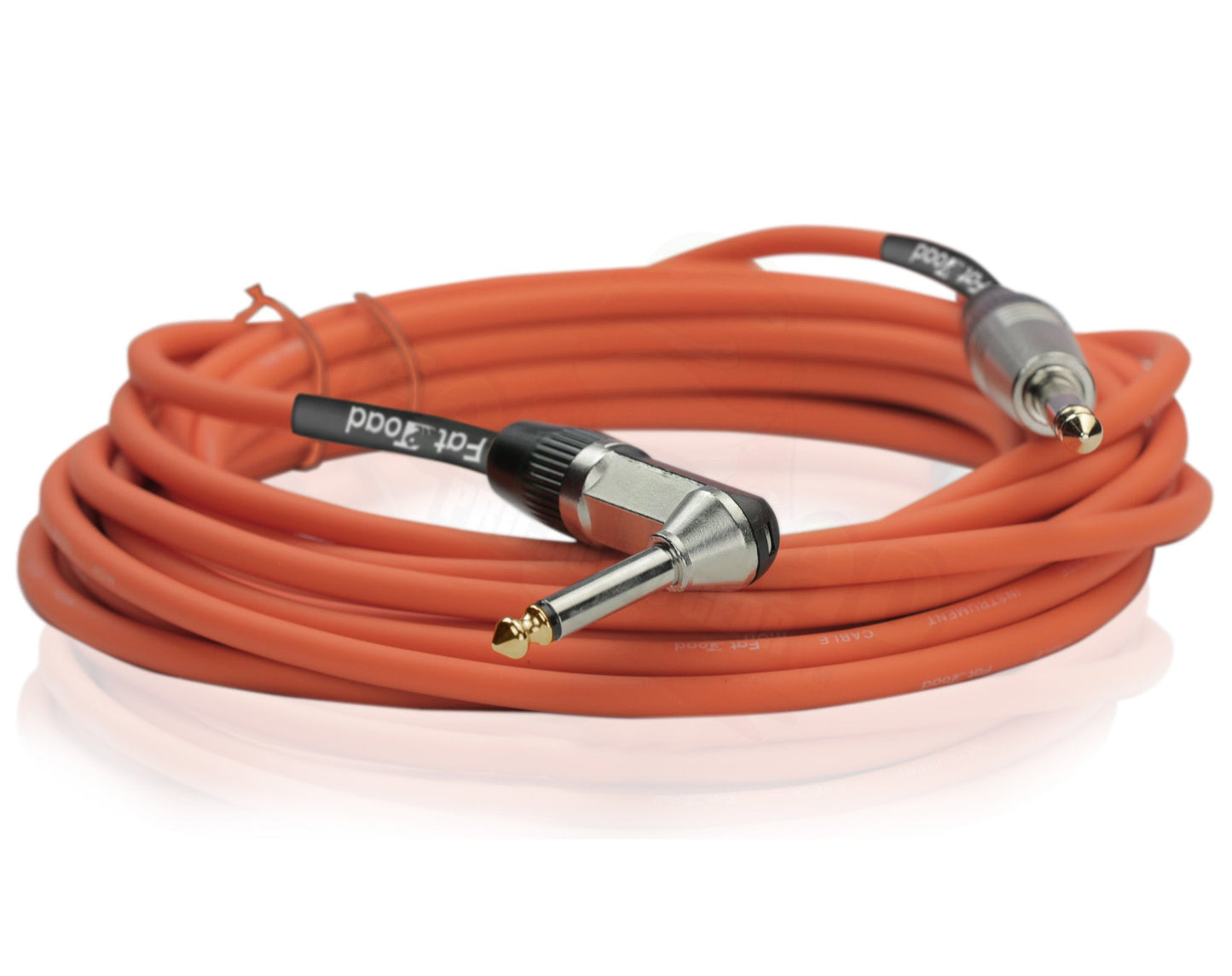 Right-Angled Guitar Cables (8-Pack) by FAT TOAD - 20FT 1/4-Inch Straight-End 24 GA Wires for Electric Guitar, Bass, Pedal, Keyboard, Speaker Amplifier & Audio Studio Recording