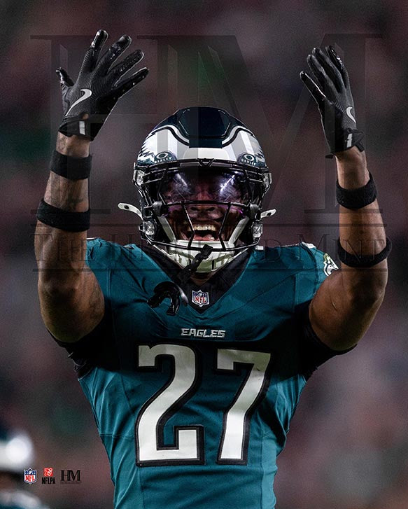 Quinyon Mitchell Flexing Action Philadelphia Eagles Football Photo