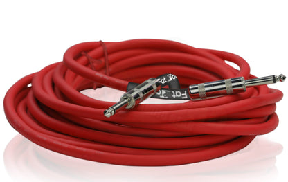 1/4" to 1/4 Male Jack Speaker Cables (2 Pack) by FAT TOAD - 25ft Professional Pro Audio Red DJ Speakers PA Patch Cords - Quarter Inch 12 AWG Wire