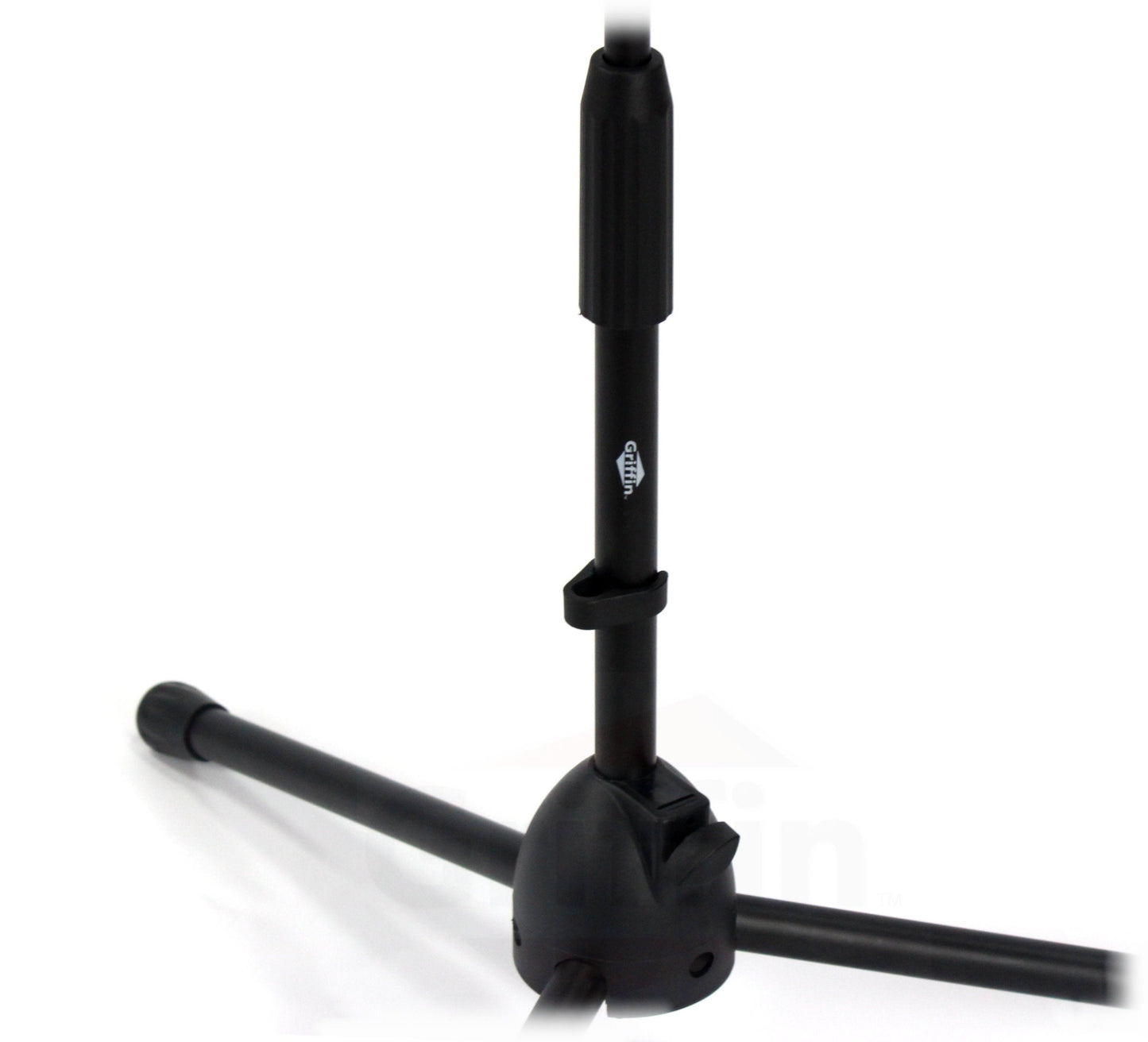 Low-Profile Microphone Stand (2 PACK) by GRIFFIN - Short Tripod Mic Stand Mount with Boom Arm for Kick Bass Drum, Studio Desktop Recording, Singing & Guitar Amplifiers - Small Height Telescoping Holder