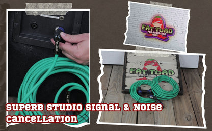 Speakon to Speakon Cables (2 Pack) by FAT TOAD - 25ft Professional DJ Pro Audio Green Speaker PA Cord w/ Twist Lock Connector - 12 AWG Wire for Studio