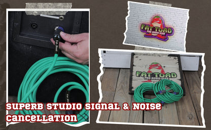 Speakon to Speakon Cables (2 Pack) by FAT TOAD - 50ft Professional Pro Audio Green Speaker PA Cord with Twist Lock Connector - 12 AWG Wire for Studio
