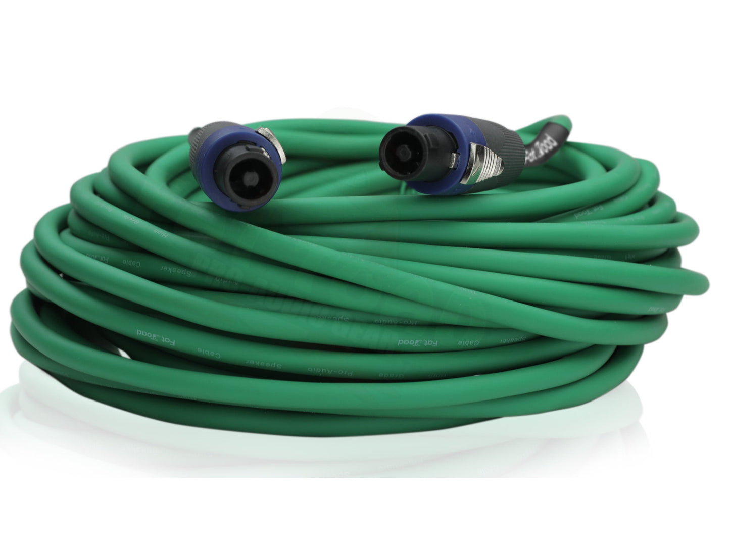 Speakon to Speakon Cable by FAT TOAD - 50ft Professional 12GA Pro Audio Green Speaker PA Cord w/ Twist Lock Connector - 12 AWG Wire for Music Studio