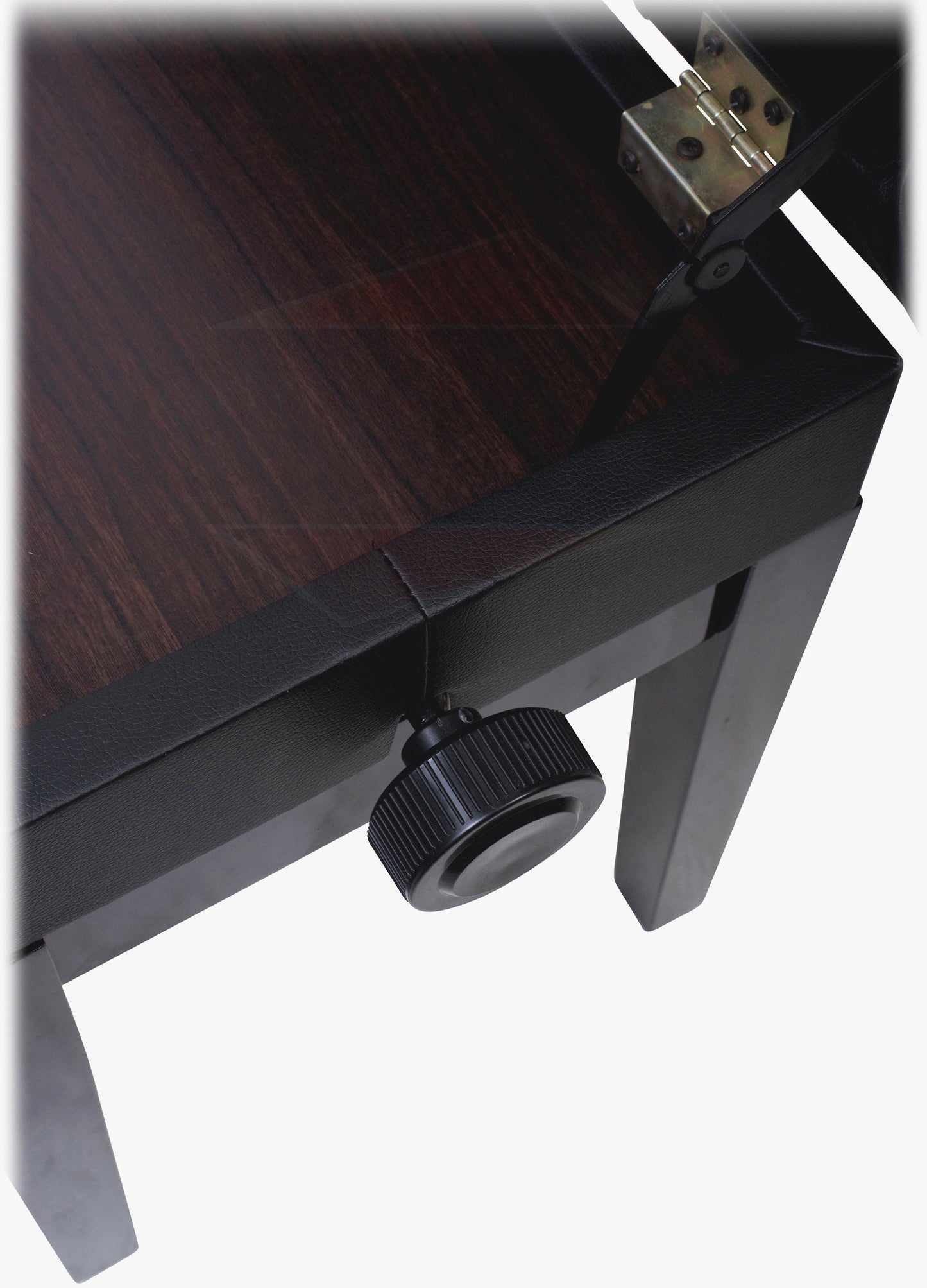 GRIFFIN Premium Antique Piano Bench | Adjustable Black Solid Wood Frame & PU Leather Padded Cushion | Vintage Ergonomic Musicians Keyboard Chair | Guitar Stool, Home Vanity Bench | Sheet Music Storage
