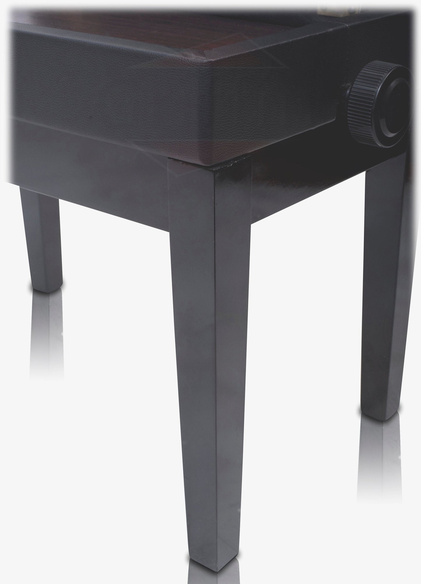 GRIFFIN Premium Antique Piano Bench | Adjustable Black Solid Wood Frame & PU Leather Padded Cushion | Vintage Ergonomic Musicians Keyboard Chair | Guitar Stool, Home Vanity Bench | Sheet Music Storage