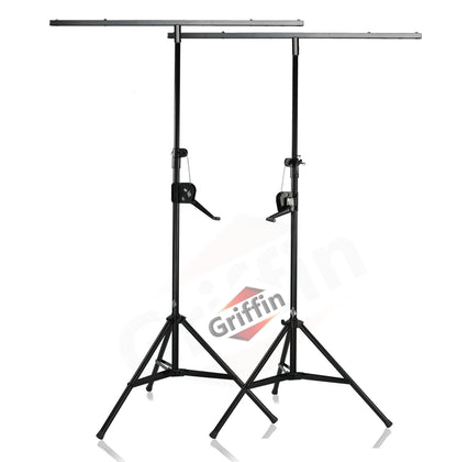 Crank Up Light Stands (2 Pack) Stage Lighting Truss System by GRIFFIN - Portable Speaker Tripod Platform Rig - Adjustable Trussing DJ Booth Kit, T Bar