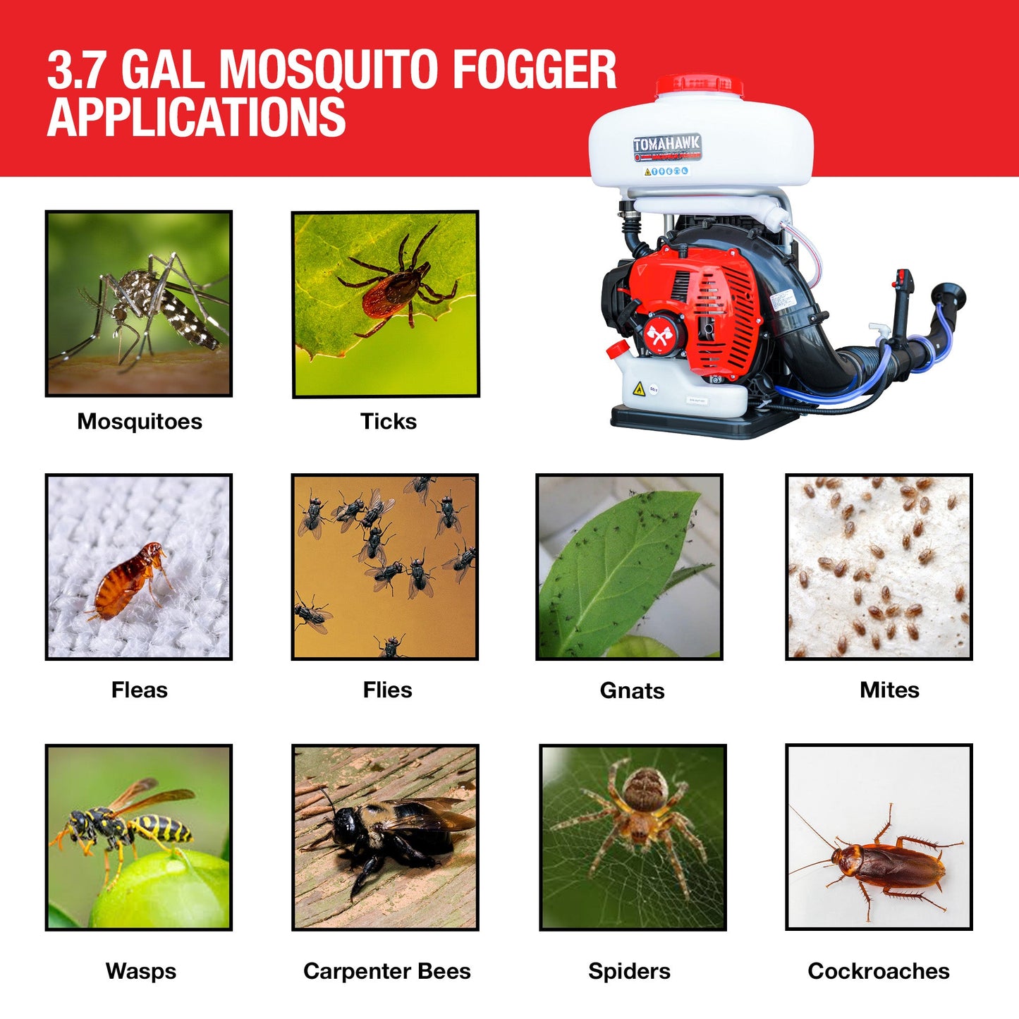 3.7 Gal Turbo Boosted Backpack Mosquito Fogger Leaf Blower for Pest Control