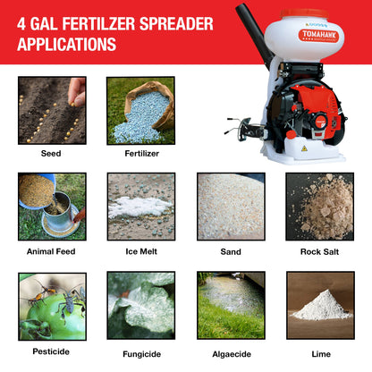 4 Gal Motorized Fertilizer Spreader Broadcast Lawn Seed Ice Melt Salt
