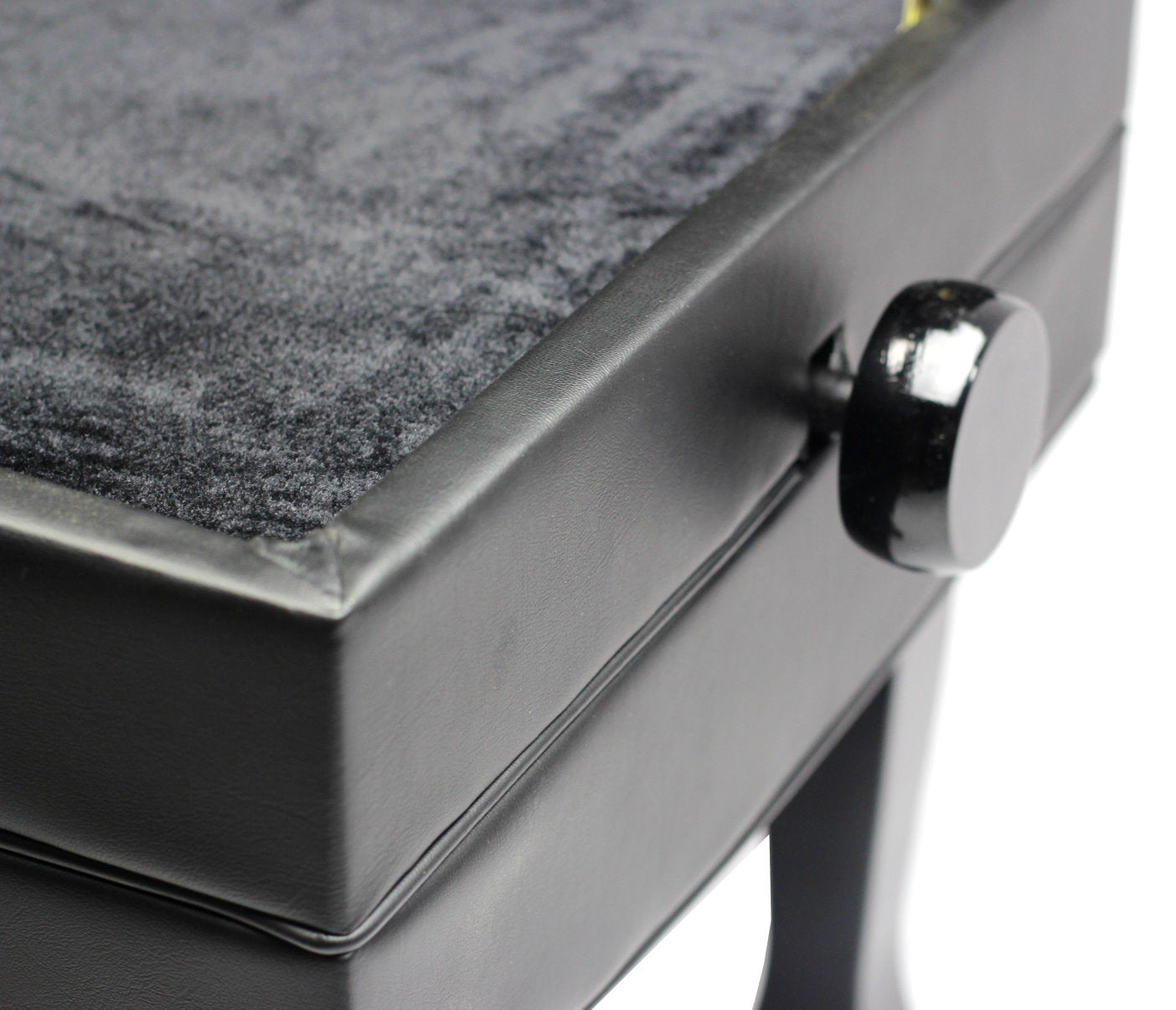 Genuine Leather Adjustable Piano Bench by GRIFFIN | Black Solid Wood Vintage Style & Heavy-Duty Ergonomic Keyboard Stool | Cushion Seat With Storage Space | Home Vanity Bench or Musicians Guitar Chair