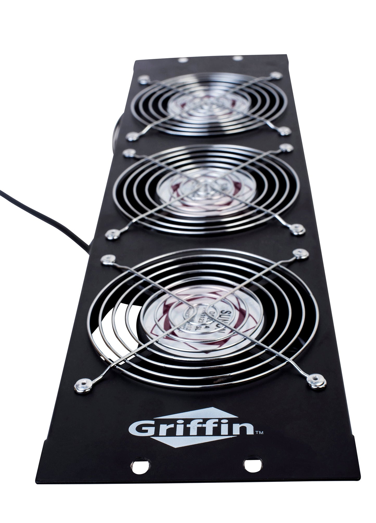 GRIFFIN Rackmount Exhaust Fan (4 PACK)- 3U Ultra-Quiet Triple Cooling Fans to Keep Studio Audio Gear Cool - Rack Mount for Network IT Server Rails with Temperature Control Panel Cabinet