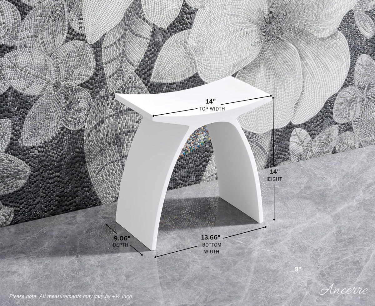 ARCSTONE 14"  Freestanding Solid Surface Bathstool