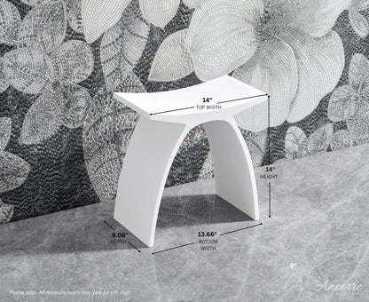 ARCSTONE 14"  Freestanding Solid Surface Bathstool