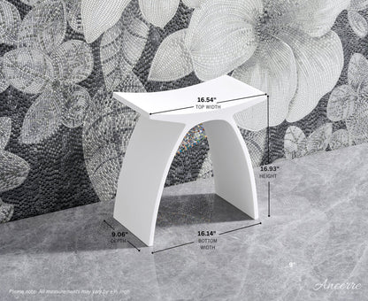 ARCSTONE 17"  Freestanding Solid Surface Bathstool