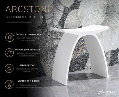 ARCSTONE 17"  Freestanding Solid Surface Bathstool