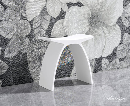 ARCSTONE 17"  Freestanding Solid Surface Bathstool