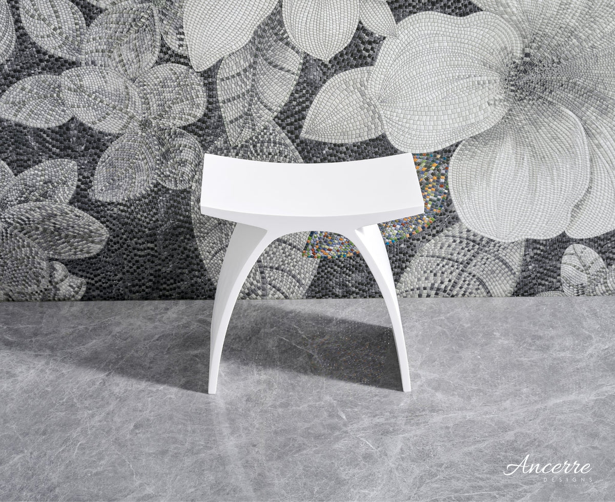 ARCSTONE 17"  Freestanding Solid Surface Bathstool