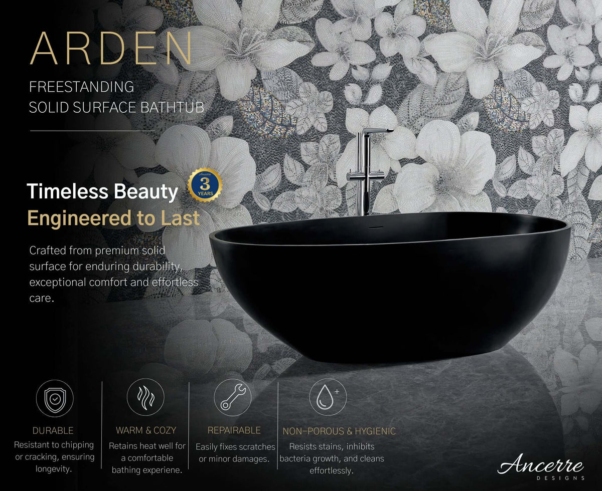 Arden 67” Freestanding Solid Surface Bathtub