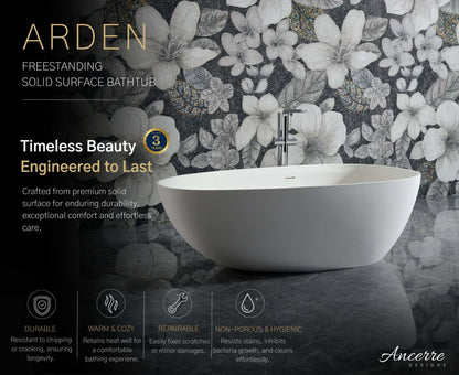 Arden 71” Freestanding Solid Surface Bathtub