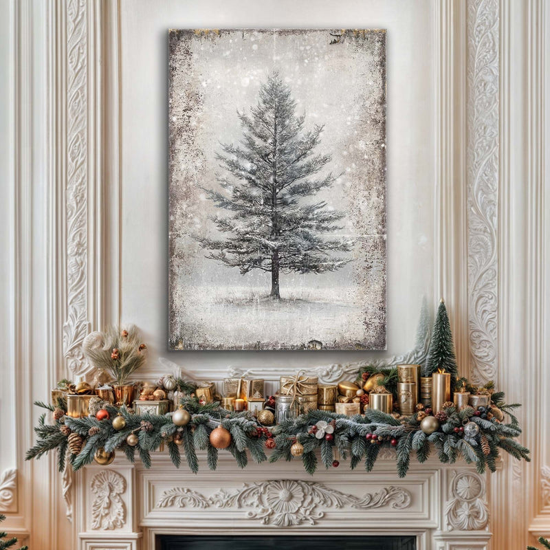 Vintage Christmas Tree Wall Art VI