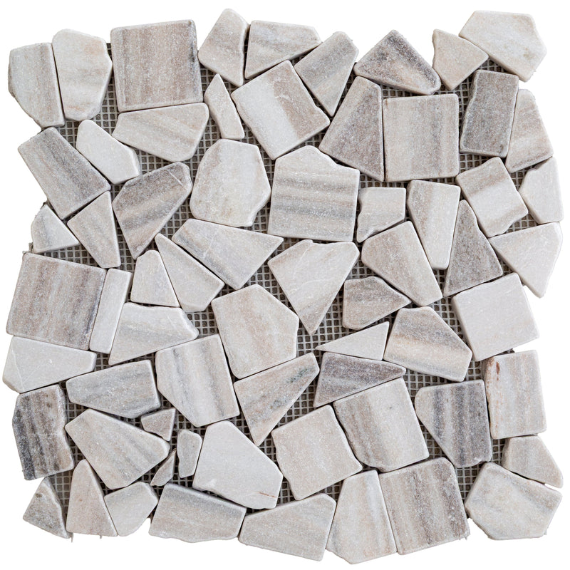 Palissandro Marble Palladiana Honed on 12" x 12" Mesh Mosaic Tile