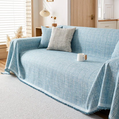 Couch Cover Blanket Couch Covers for Most Shape Sofas Washable Durable Sofa Throw Cover with Tassels