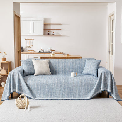 Couch Cover Blanket Couch Covers for Most Shape Sofas Washable Durable Sofa Throw Cover with Tassels