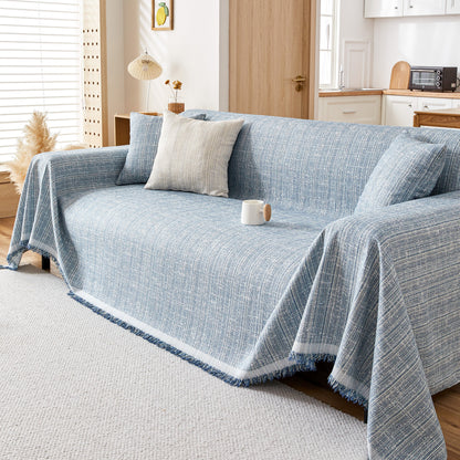 Couch Cover Blanket Couch Covers for Most Shape Sofas Washable Durable Sofa Throw Cover with Tassels