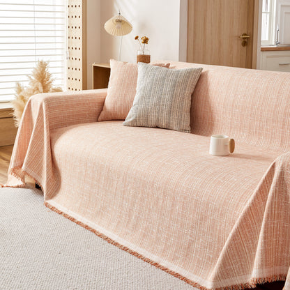 Couch Cover Blanket Couch Covers for Most Shape Sofas Washable Durable Sofa Throw Cover with Tassels