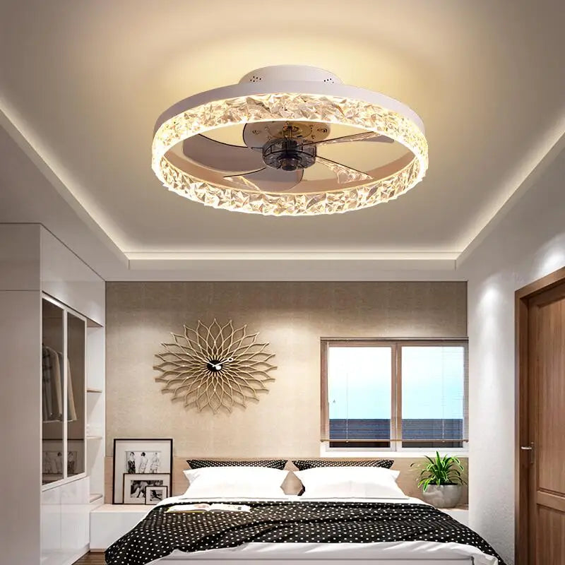 DecorBites™ Crystal LED Ceiling Fan with Remote Control and 6 Speeds