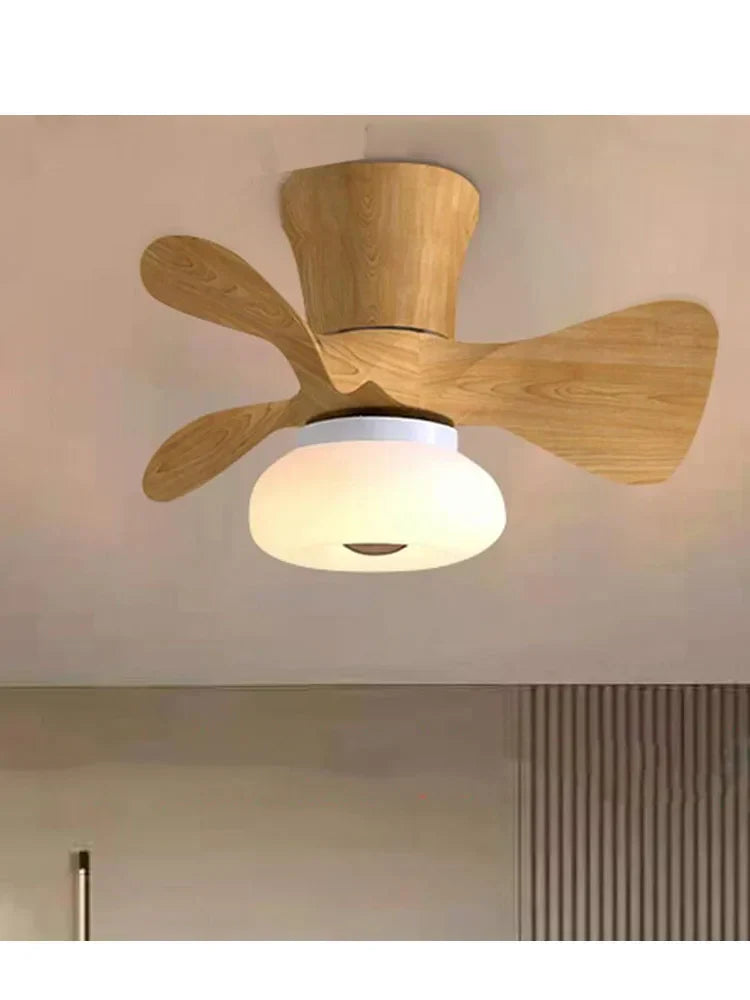 DecorBites™ 22 Inch Smart Wood Ceiling Fan Light for Living Room, Bedroom - Colorful, APP Dimming