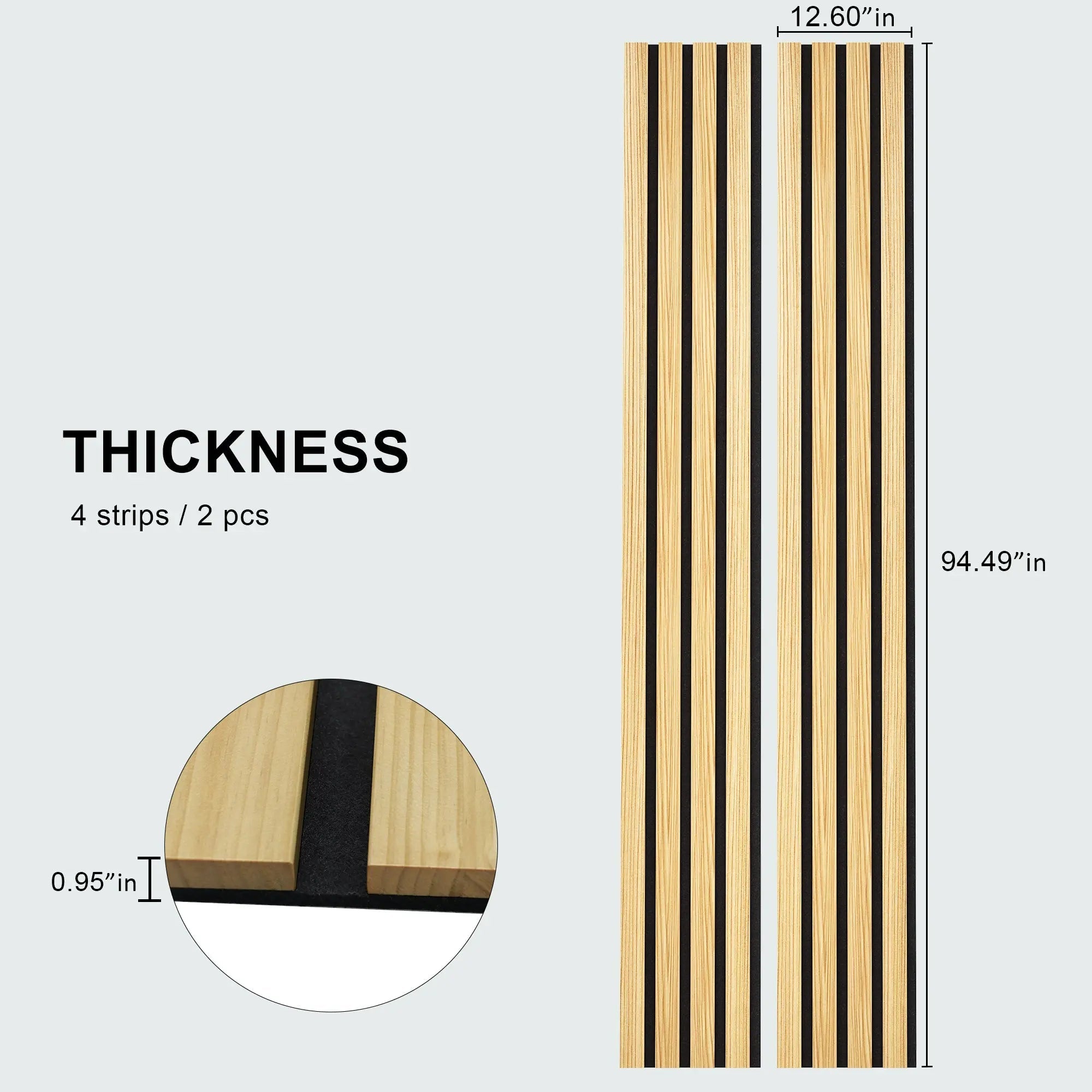 Solid Wood Acoustic Slat Wall Panels (Broad Strip)