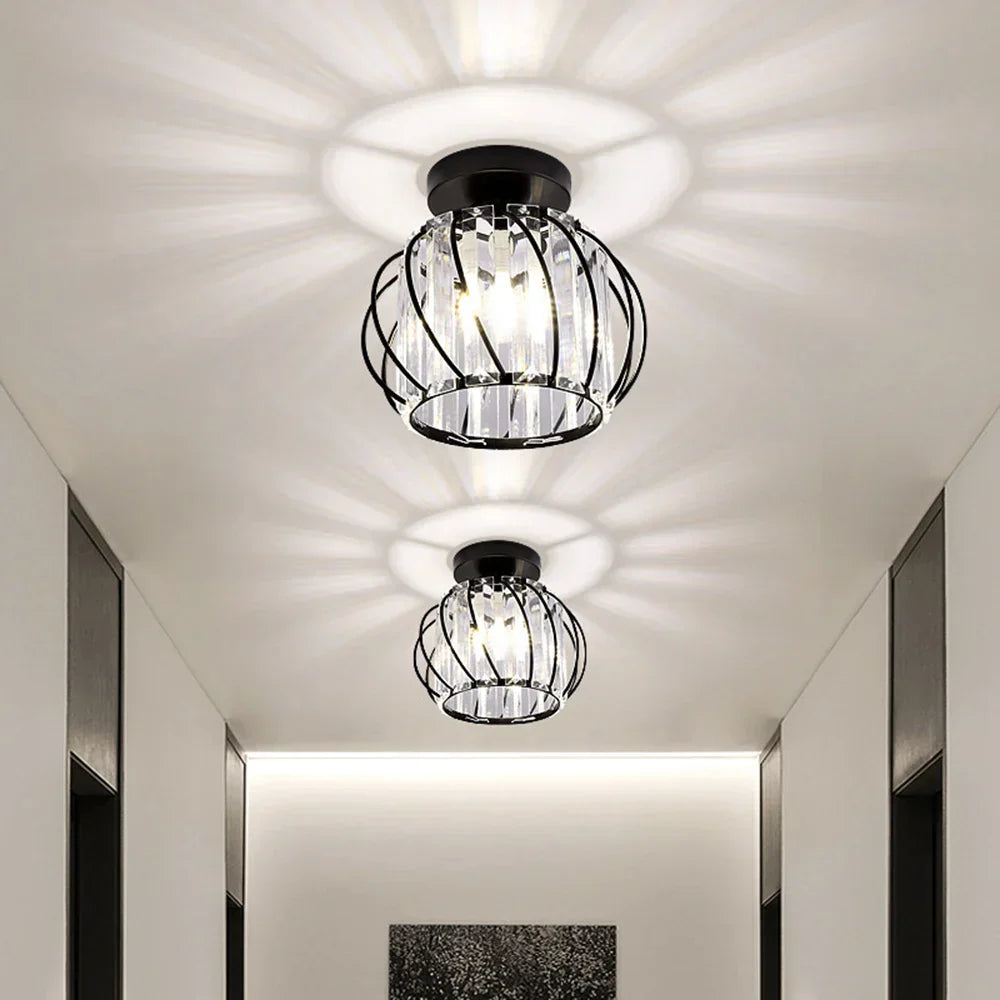 DecorBites™ Crystal Ceiling Light: Nordic Modern K9, Indoor Lamp for Hallway, Bedroom, Dining Room.