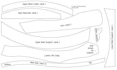 Adirondack Chair Templates for Download; PDF File Only