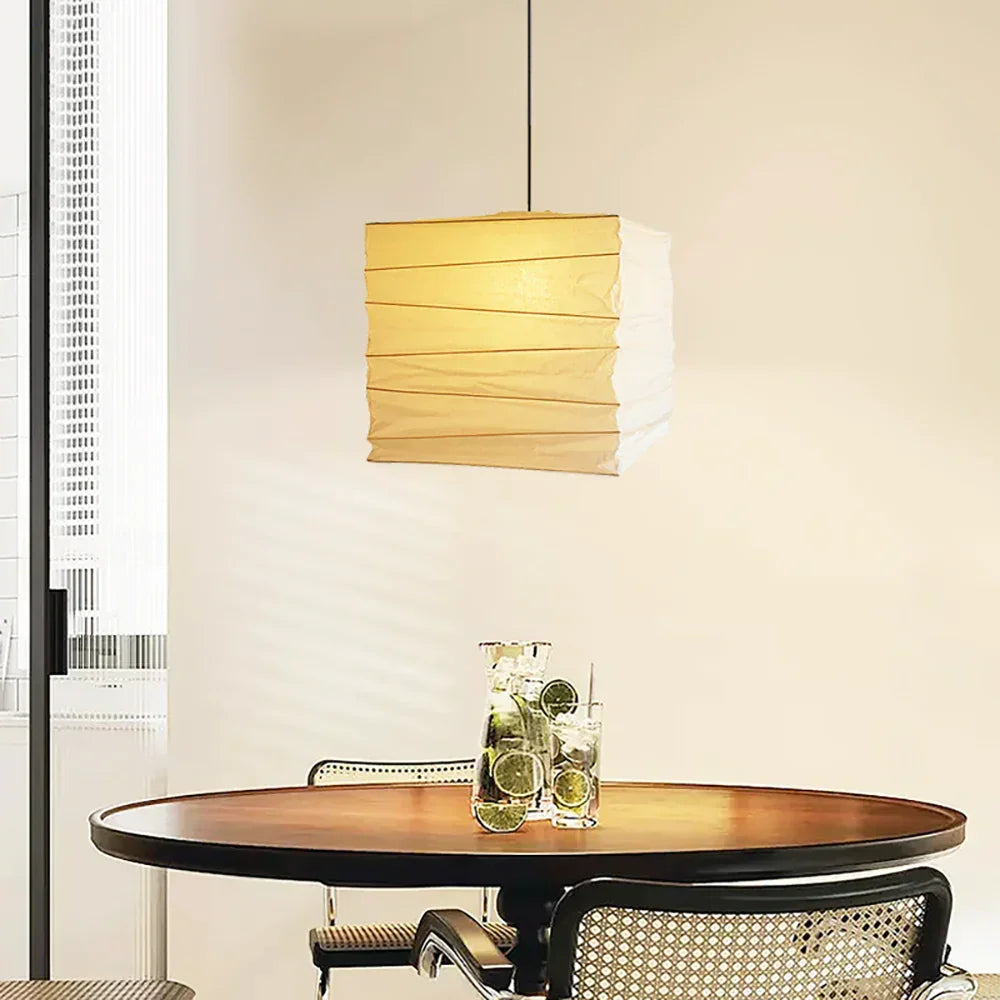 Kanso Square Rice Paper Pendant Light