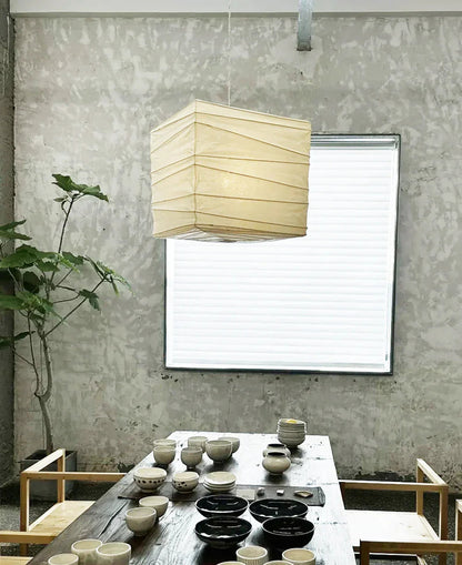 Kanso Square Rice Paper Pendant Light