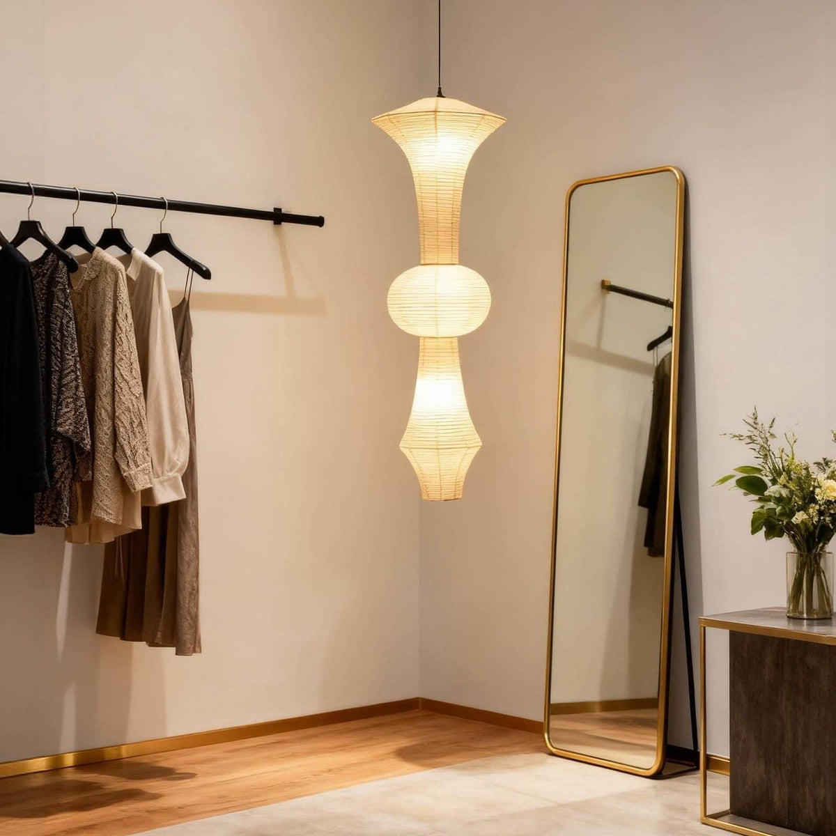 Washi Paper E Pendant Light