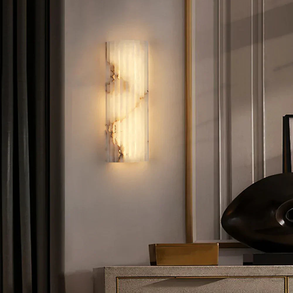Alabaster Alvia Striped Wall Light