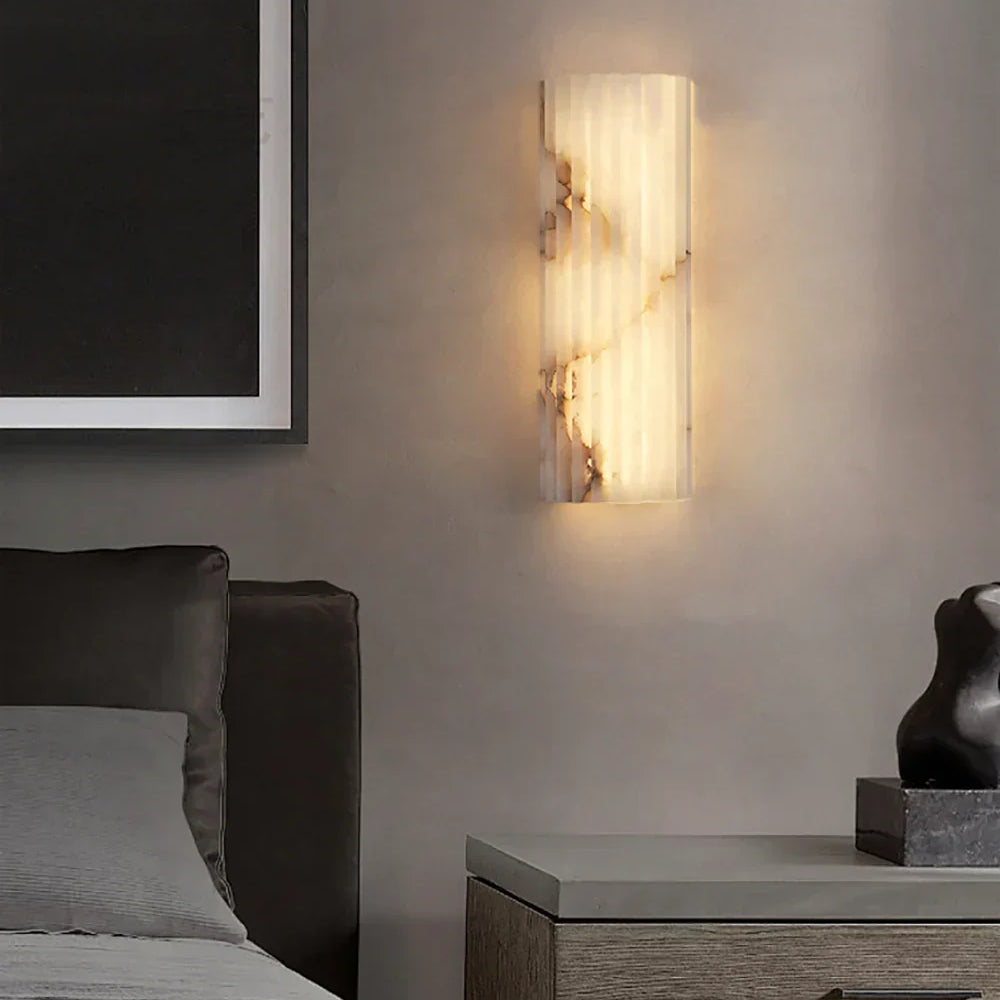 Alabaster Alvia Striped Wall Light