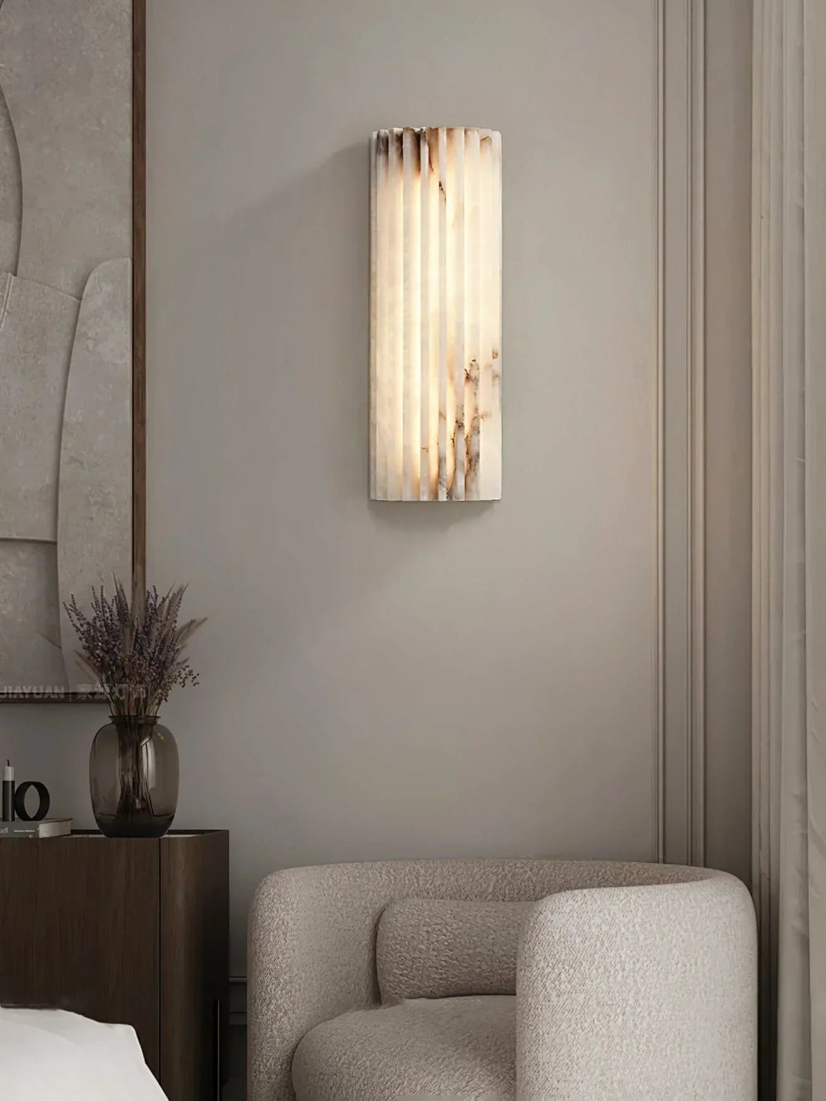 Alabaster Alvia Striped Wall Light