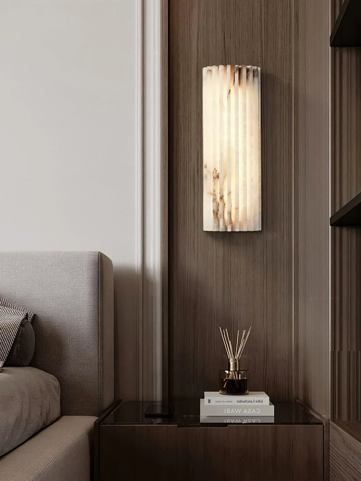 Alabaster Alvia Striped Wall Light